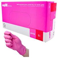 EasyCARE vienkartinės nitrilo pirštinės, be miltelių, nesterilios, rožinės, S dydis, 100vnt.