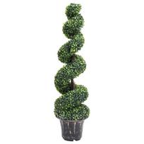 Dirbtinis buksmedis vazone, žalias, 117cm, spiralės formos, žalia