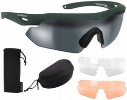 Balistiniai akiniai Swisseye Nighthawk Olive, 3 keičiami lęšių spalvų variantai