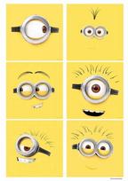 Minionų sienų lipdukai šypsenėlės 12 vienetų