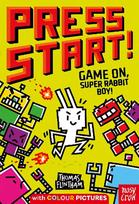 Press start! Game on, super rabbit boy!