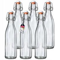 Stiklinis buteliukas su kamščiu alyvuogių sultims, 1000 ml., 6 vnt.