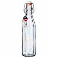 Stiklinis buteliukas su kamščiu, 500 ml.