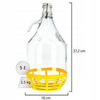 Vyno butelis su uždarymu, 5 l.