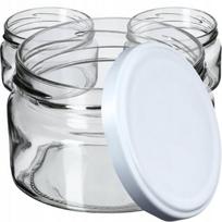 Stikliniai stiklainiai konservams su dangteliais, 20 vnt., 250 ml.