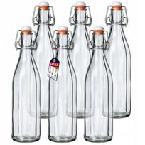 Stikliniai buteliukai su kamščiu alyvuogių sultims, 750 ml., 6 vnt.