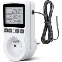 Skaitmeninis šildymo/vėsinimo termostatas su kištuku, LCD temperatūros reguliatorius, 230 V šiltnamio temperatūros reguliatorius/terariumo termostatas (kištukas)