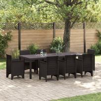 vidaXL Sodo stalas Ruda 250 x 100 x 73 cm poliratanas
