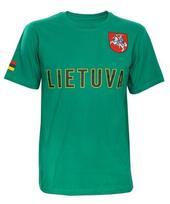 Vyriški sirgalių marškinėliai su lietuviška atributika, žali