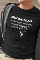 Vyriški marškinėliai „Mindaugas juk ne kupranugaris“, juodi