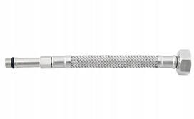 Sidabrinė 60cm maišytuvo žarna 3/8''x10, nerūd. plienas, lanksti ir ilgaamžė, 60 cm