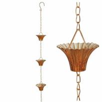 Varinė lietaus latakų grandinė su tulpės formos talpyklomis Esschert design, 259 cm