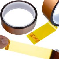 Izoliacinė juosta Rosfix Kapton 30mm – Atspari karščiui iki 240°C, Silikoninis klijavimas, Storis 0,05 mm