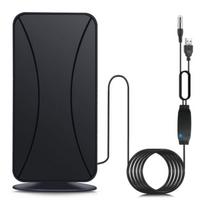 TV antenos ir priedai, naudokite šią galingą vidaus / lauko TV anteną su įmontuotu stiprintuvu ir nauja technologija, kad vaizdas būtų aiškesnis.