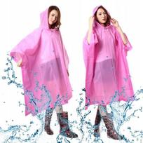 Mackintosh apsiaustas su gobtuvu, pončas pvc unisex rožinis