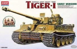 Klijuojamas Modelis Academy 13264 TIGER-I WWII TANK "EARLY-EXTERIOR MODEL" 1/35