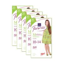 Pėdkelnės mergaitėms Favorite 51101, baltos, 5 pak., 20 DEN, 10/14 m.
