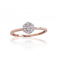 Auksinis žiedas su deimantais Diamond Sky "Diamond Flower V" iš raudono, 585 prabos aukso, 16.5