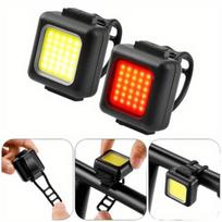 Priekinis ir galinis dviračio žibintų komplektas CB-18017, juodas