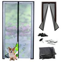 Tinklelis nuo uodų durims su magnetiniu mechanizmu 210 x 100 cm, juodas