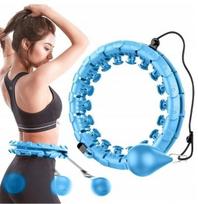 Liekninantis gimnastikos lankas Hula Hoop, 50-140 cm, mėlynas