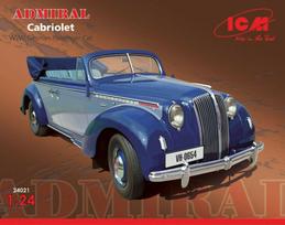 Klijuojamas Modelis ICM 24021 Admiral Cabriolet, WWII German Passenger Car 1/24