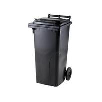 Šiukšlių konteineris 120 L, juodas