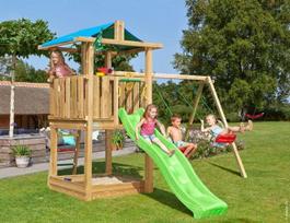 Vaikų žaidimo aikštelė Jungle Gym Hut 2-Swing, žalia