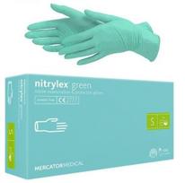 Vienkartinės nitrilo pirštinės Mercator Nitrylex Green S, žalios, 100 vnt.