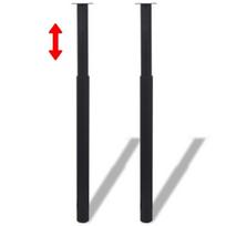 2 teleskopinės stalo kojos, juodos, 710 - 1 100 mm, Juoda