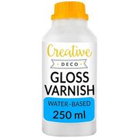 Skaidrus vandens pagrindo lakas medienai, moliui Creative Deco, 250 ml.