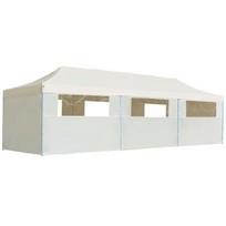 Pop-up išskleidžiama proginė palapinė su 8 šoninėmis sienelėmis, kreminės spalvos, 3x9m