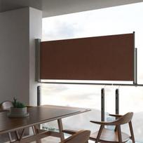 Ištraukiama šoninė kiemo pertvara, 100 x 300 cm, ruda