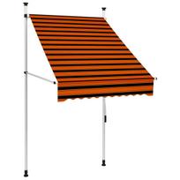 vidaXL Rankiniu būdu ištraukiama markizė, oranžinė ir ruda, 100cm, Įvairiaspalvis