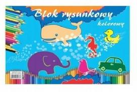 A3 formato mokyklinis piešimo blokas 20 spalvoto popieriaus lapų