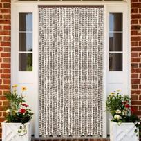 vidaXL Užuolaida nuo vabzdžių, taupe ir balta, 100x220cm, šenilis
