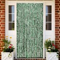 vidaXL Užuolaida nuo vabzdžių, žalia ir balta, 90x220 cm, šenilis