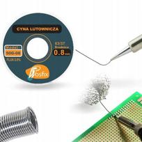 Lituoklis Rosfix Sn63Pb37 – Universalus naudojimas, 2% fliusas, 0,8 mm, 50 g, Ritė