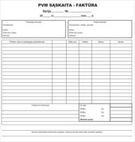 PVM sąskaita-faktūra, 8col.x2x50 (200x210 mm), be Nr.