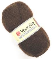 Mezgimo siūlai YarnArt Angora Clasic 100g; spalva tamsiai ruda 1182R