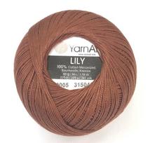 Mezgimo siūlai YarnArt Lily; spalva ruda 0005