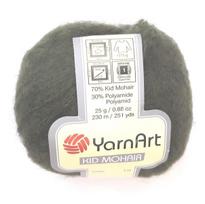 Mezgimo siūlai YarnArt Kid Mohair, spalva tamsiai žalia 011
