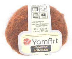 Mezgimo siūlai YarnArt Kid Mohair Fonseca, spalva tamsiai oranžinė 25T
