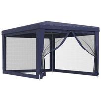 Proginė palapinė su 4 tinklinėmis sienomis, HDPE, 3x4m, mėlyna, Mėlyna