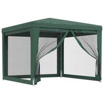 Proginė palapinė su 4 tinklinėmis sienomis, HDPE, 3x3m, žalia, Žalia