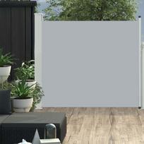 Ištraukiama šoninė kiemo pertvara vidaXL, 100 x 300 cm, pilka