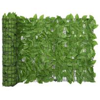 vidaXL Balkono pertvara, 400x75cm, su žaliais lapais, Зелёный