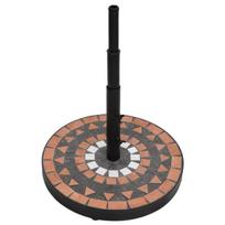 vidaXL Skėčio stovas, terakota ir baltos spalvos, apskritas, 12kg, Ruda