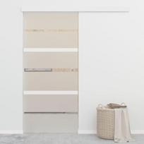 Stumdomos durys su stabdikliais vidaXL, 90x205 cm, stiklas ir aliuminis