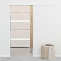 Stumdomos durys, sidabrinės vidaXL, 76x205 cm, aliuminis ir ESG stiklas